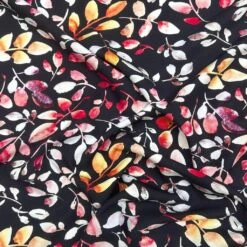 Multicoloured Leaves Viscose Challis Fabric for Summer Apparel -Pound Fabrics Sale Store 9B6FF24D E05E 413E 8732 EBBA9A9CC54B