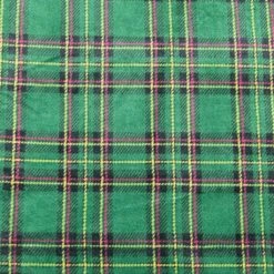 Super Soft Green Checkered Cuddle Fleece Fabric - 280gsm Tartan Print