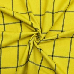 Premium Yellow and Black Checkered PolyViscose Fabric -Pound Fabrics Sale Store 9D31903C 57BB 4DE4 A520 E240C29DF906