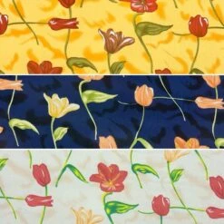 Floral Viscose Challis Fabric - Blooming Roses Lightweight Rayon
