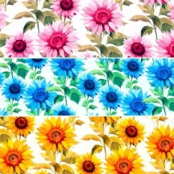 Sunny Bloom Floral Viscose Challis Fabric - Lightweight & Breathable