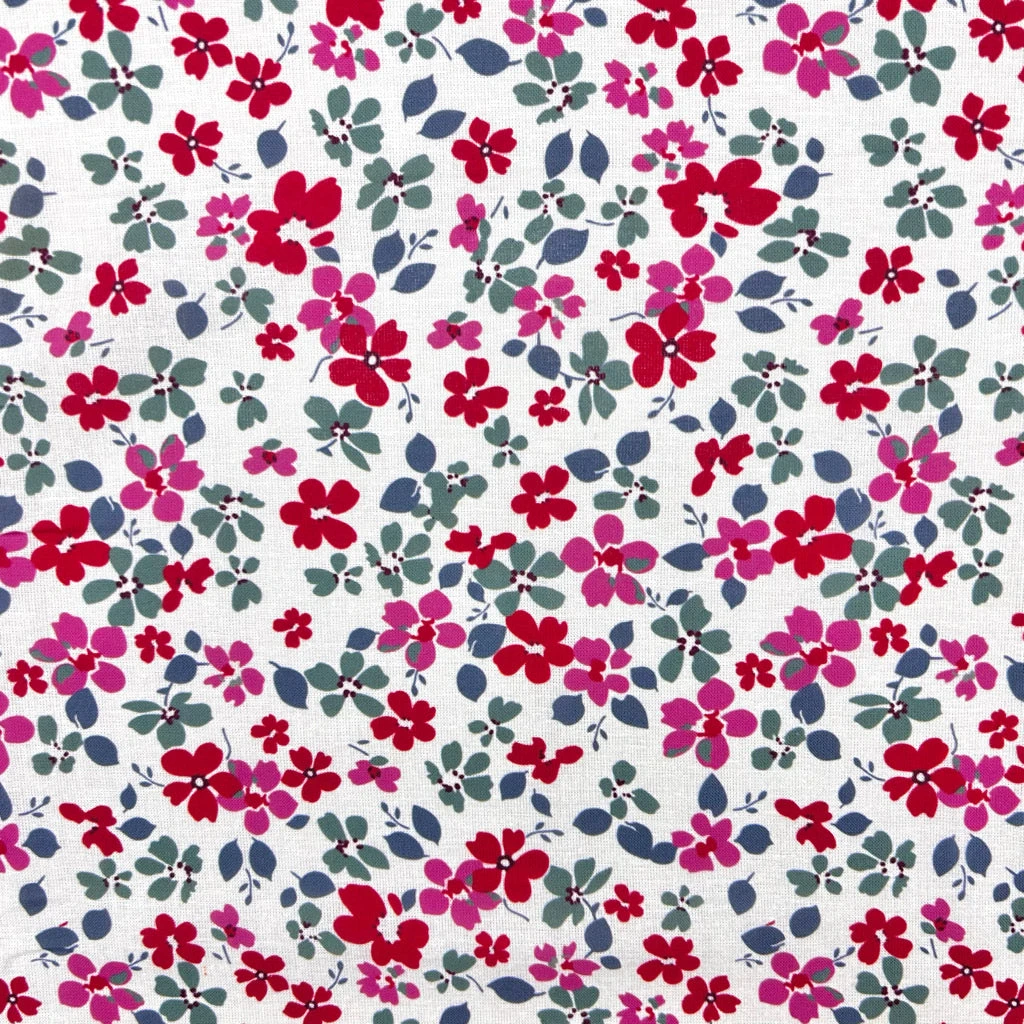 Floral Cotton Linen Blend Fabric - Lightweight Flower Party Design 1 Floral Cotton Linen Blend Fabric - Lightweight Flower Party Design