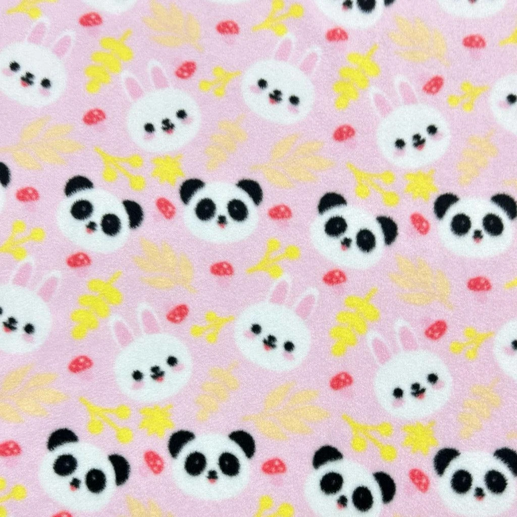 Pandas And Bunnies Anti Pill Polar Fleece Fabric 5 Pandas And Bunnies Anti Pill Polar Fleece Fabric - Image 5