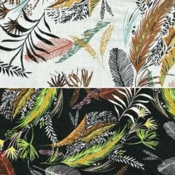 Tropical Leaf Print Linen Viscose Fabric - Premium Summer Apparel Material