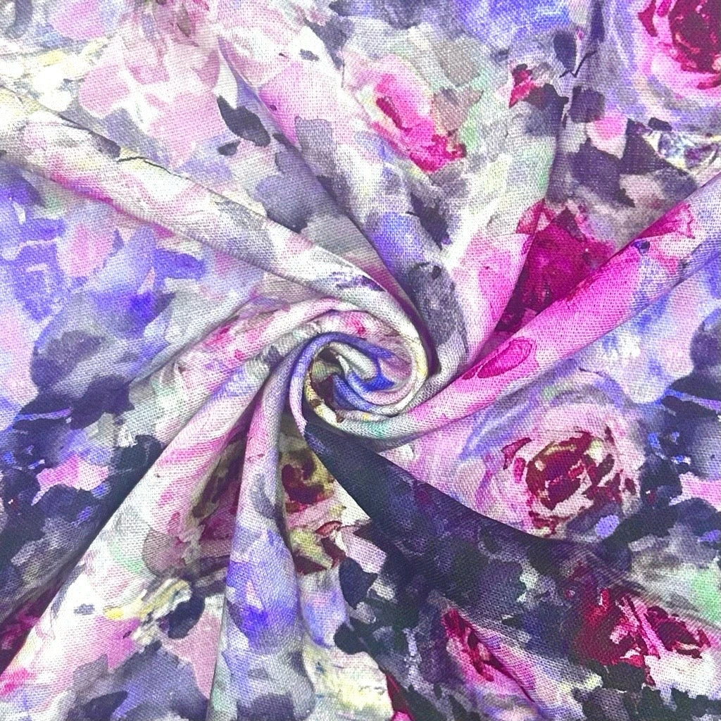 Floral Linen Blend Fabric - Pastel Petals Print for Dressmaking 3 Floral Linen Blend Fabric - Pastel Petals Print for Dressmaking - Image 3