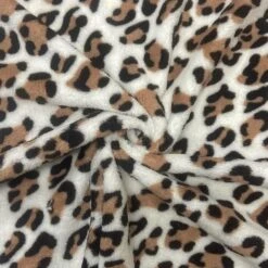 Brown Leopard Print Coral Fleece Fabric - Super Soft Anti-Pill Material