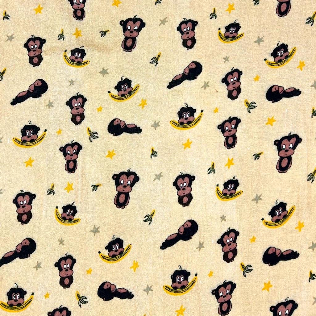 Monkey Print Double Gauze 100% Cotton Fabric for Baby & Apparel 5 Monkey Print Double Gauze 100% Cotton Fabric for Baby & Apparel - Image 5