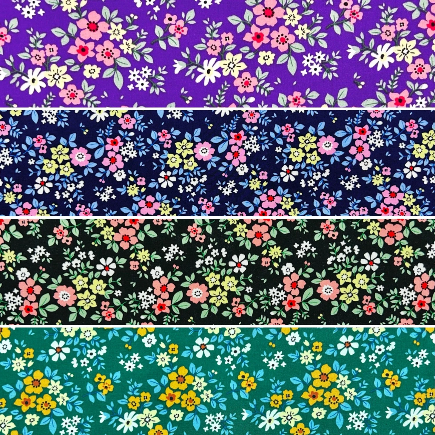 Floral Print Viscose Fabric - Bloom Buds Premium Lightweight Rayon 1 Floral Print Viscose Fabric - Bloom Buds Premium Lightweight Rayon