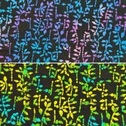 John Louden Leaf Branches Cotton Batik Fabric - Hand Printed 100% Cotton