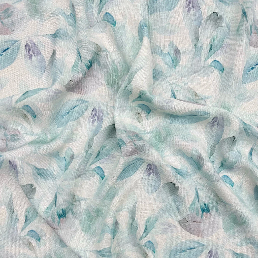 Serene Leaves Linen Look Viscose Fabric - Premium Botanical Dressmaking Material 4 Serene Leaves Linen Look Viscose Fabric - Premium Botanical Dressmaking Material - Image 4