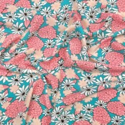 Floral Teal Crepe Fabric - Pink & White Flower Lightweight Polyester 5 Floral Teal Crepe Fabric - Pink & White Flower Lightweight Polyester -Pound Fabrics Sale Store A73756F6 27A4 4440 82F9 E13CE9C9658D