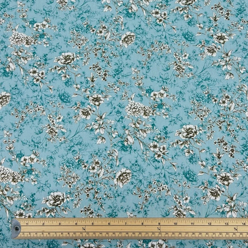 Rose & Hubble Graceful Meadow Floral Cotton Poplin Fabric 2 Rose & Hubble Graceful Meadow Floral Cotton Poplin Fabric - Image 2