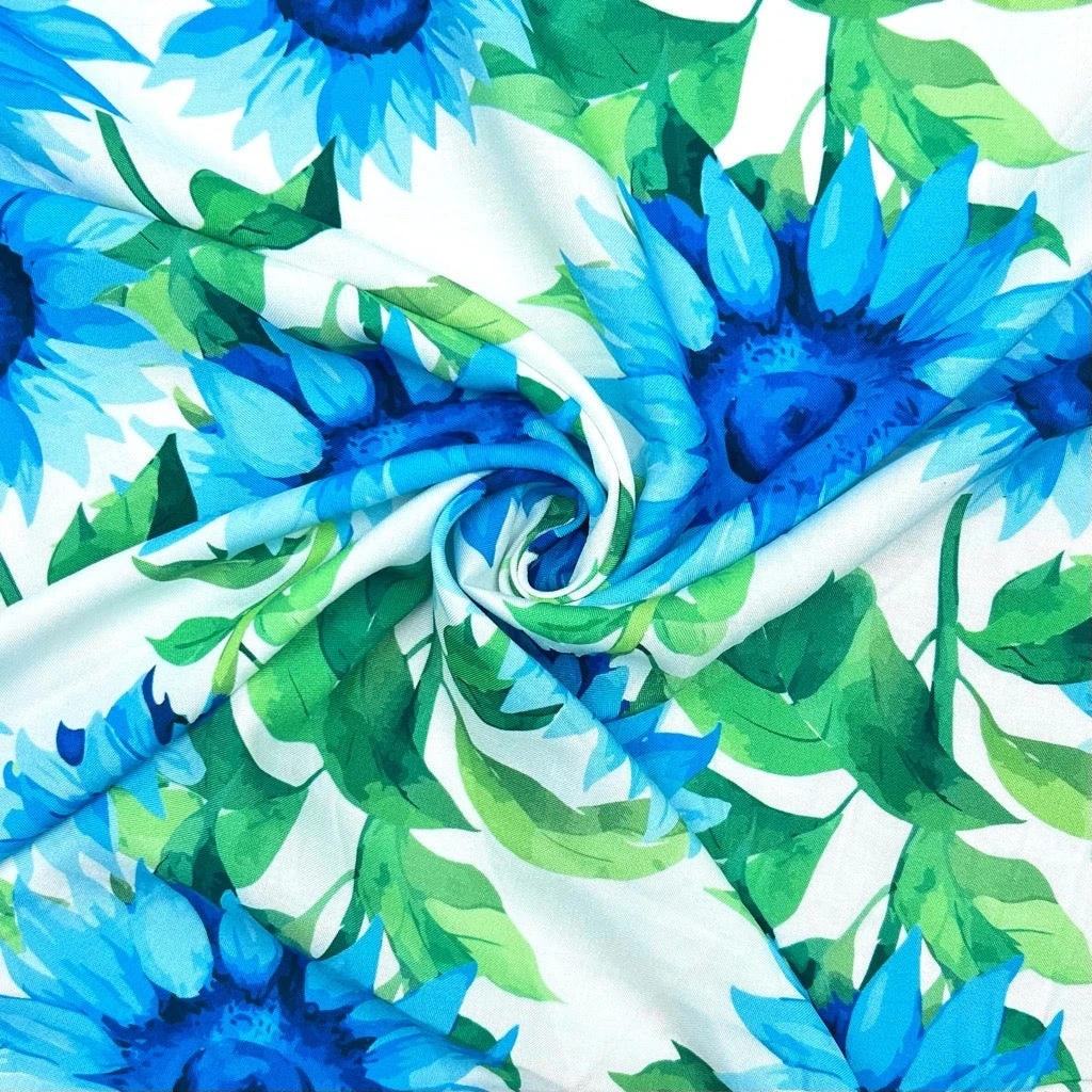 Sunny Bloom Floral Viscose Challis Fabric - Lightweight & Breathable 6 Sunny Bloom Floral Viscose Challis Fabric - Lightweight & Breathable - Image 6