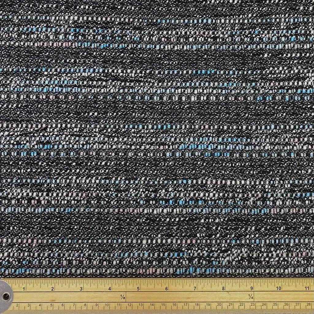 Premium Blue and Grey Textured Boucle Knitted Fabric 2 Premium Blue and Grey Textured Boucle Knitted Fabric - Image 2