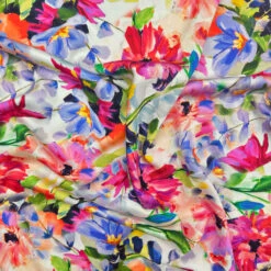 Floral Blooming Rainbow Viscose Satin Fabric - Premium Silky Rayon 5 Floral Blooming Rainbow Viscose Satin Fabric - Premium Silky Rayon -Pound Fabrics Sale Store AA95E56A 3D4D 4E19 A11D CFF23D664512