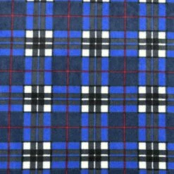 Royal Blue Checkered Anti Pill Polar Fleece Fabric - Premium Soft Touch