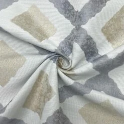 Grey and Beige Diamond Upholstery Fabric for Curtains and Furniture