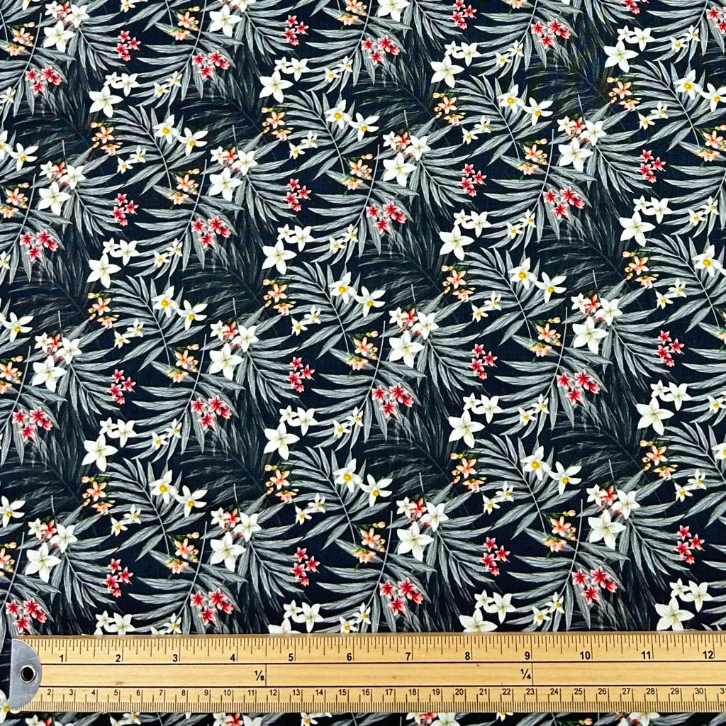 Rose & Hubble Tropical Floral Cotton Poplin Fabric 2 Rose & Hubble Tropical Floral Cotton Poplin Fabric - Image 2