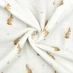 Bunny Print Double Gauze Cotton Fabric - Breathable Soft Muslin 5 Bunny Print Double Gauze Cotton Fabric - Breathable Soft Muslin -Pound Fabrics Sale Store B6197798 852E 4066 A938 C34DC5117B00