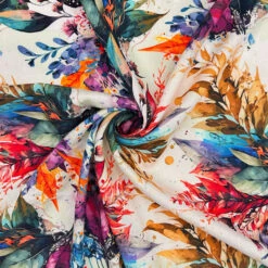 Multicolour Leaf Print Viscose Poplin Fabric for Dressmaking 5 Multicolour Leaf Print Viscose Poplin Fabric for Dressmaking -Pound Fabrics Sale Store B6B12F22 F366 43BE AABE 7587E4EBD336
