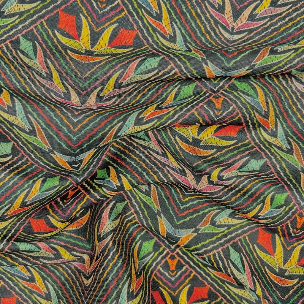 Vibrant Bright Pattern Faux Silk Fabric 3 Vibrant Bright Pattern Faux Silk Fabric - Image 3