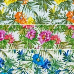 Tropical Scenery Cotton Linen Fabric for Summer Dressmaking
