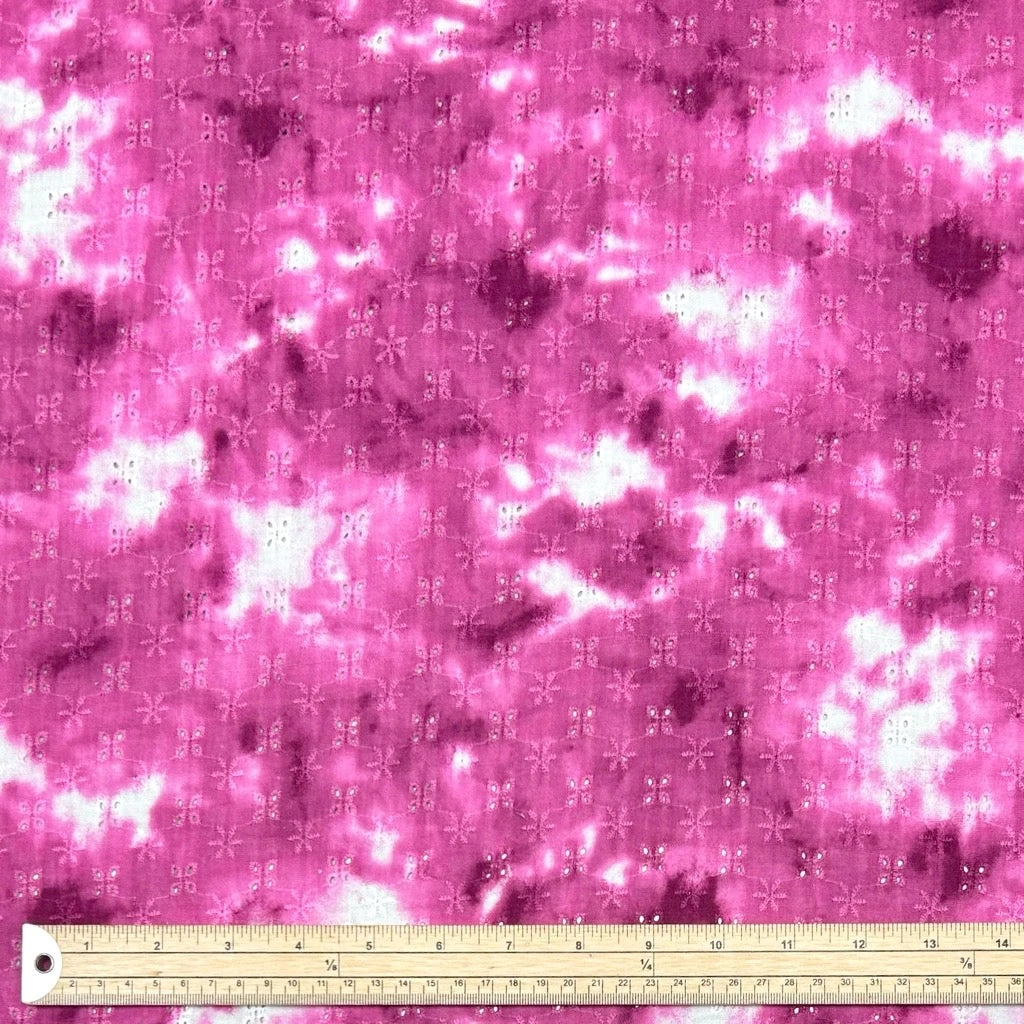 Premium Floral Embroidered Tie-Dye Double Gauze Cotton Fabric 2 Premium Floral Embroidered Tie-Dye Double Gauze Cotton Fabric - Image 2