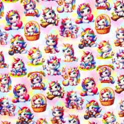 Unicorn Adventures Soft Cotton Towelling Fabric for Kids' Bathrobes & Towels