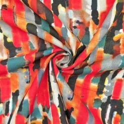 Cotton Linen Blend Fabric - Vibrant Waves Abstract Print - 134cm 5 Cotton Linen Blend Fabric - Vibrant Waves Abstract Print - 134cm -Pound Fabrics Sale Store BC386ECD D1D2 494B A078 610C00D92E18