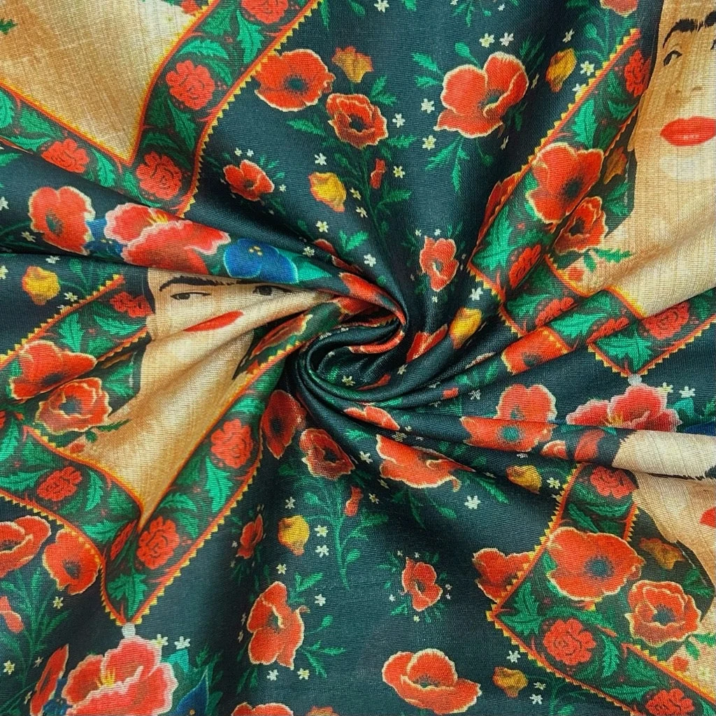 Floral Faux Silk Fabric - Lightweight Bamboo & Viscose Blend for Summer Dresses 3 Floral Faux Silk Fabric - Lightweight Bamboo & Viscose Blend for Summer Dresses - Image 3