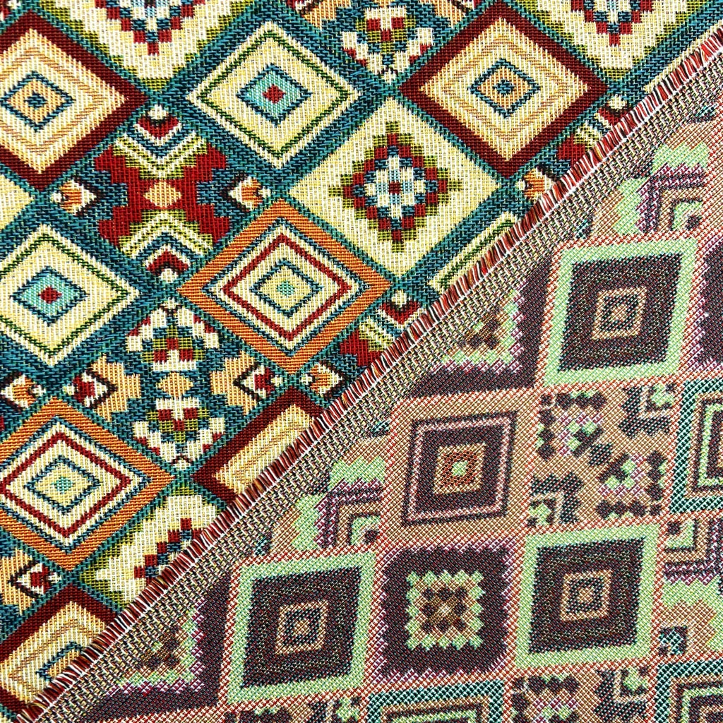 Aztec Tapestry Fabric - Premium Woven Geometric Material for Upholstery and Curtains 3 Aztec Tapestry Fabric - Premium Woven Geometric Material for Upholstery and Curtains - Image 3