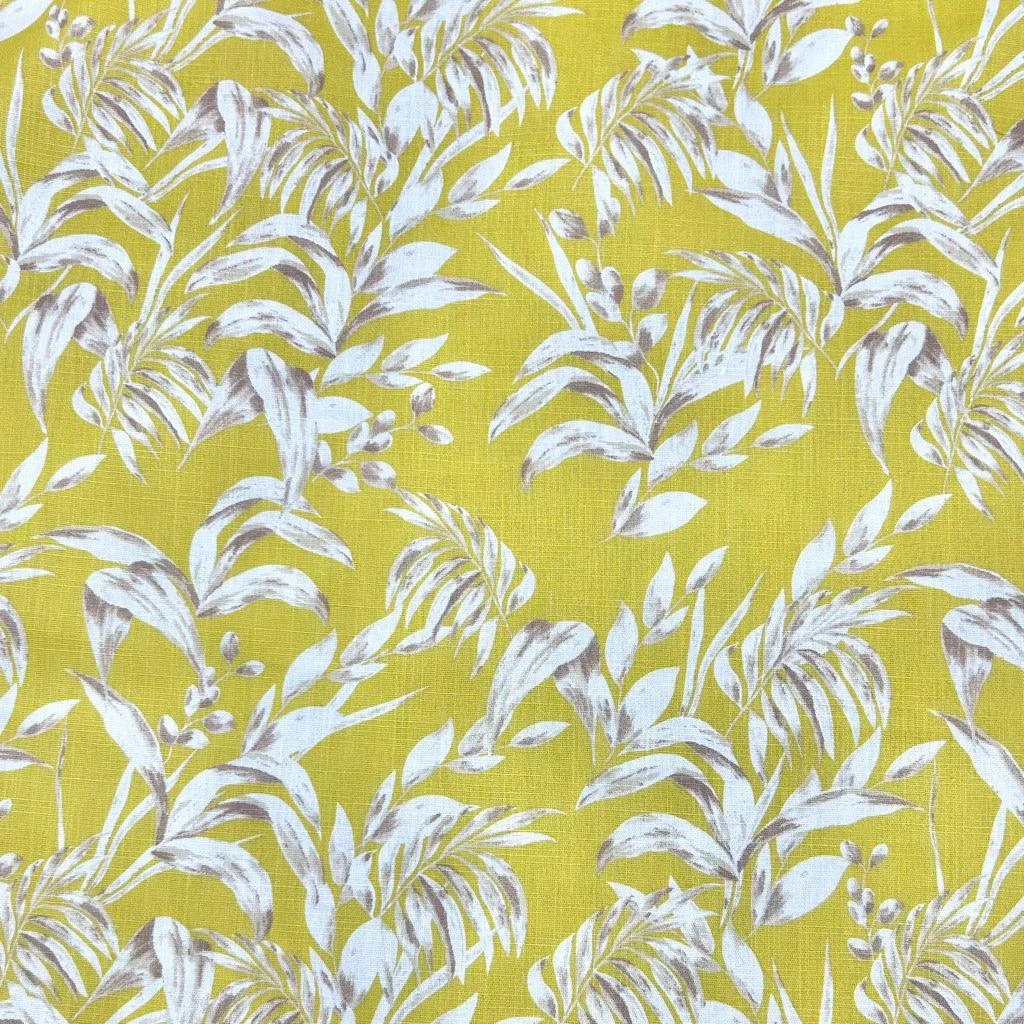 Tropical Leaves Cotton Linen Blend Fabric for Summer Dressmaking 3 Tropical Leaves Cotton Linen Blend Fabric for Summer Dressmaking - Image 3