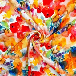 Floral Linen Viscose Fabric - Fiery Bloom Breathable Summer Dress Material -Pound Fabrics Sale Store BF8BDE48 C279 4D38 ACC2 8052D8BC0A79