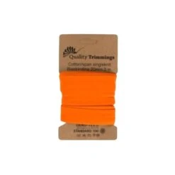 20mm Cotton Stretch Bias Binding Tape for Jersey and Elastic Fabrics (3m) -Pound Fabrics Sale Store BrightOrange