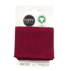 Premium Organic Ribbed Cuffing Fabric - 135cm Pre-Cut Length -Pound Fabrics Sale Store Burgundy