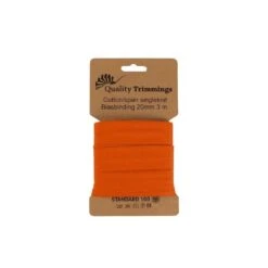 20mm Cotton Stretch Bias Binding Tape for Jersey and Elastic Fabrics (3m) -Pound Fabrics Sale Store BurntOrange