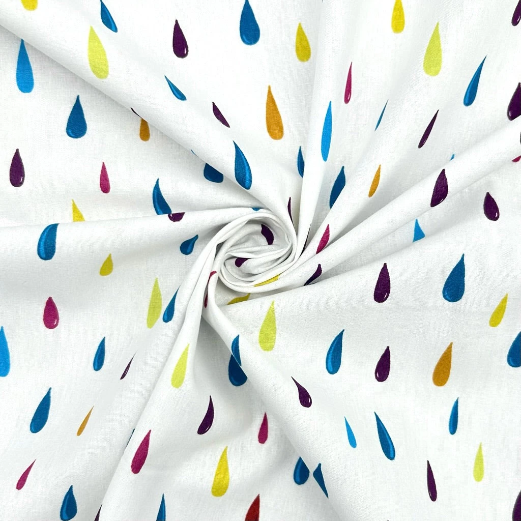 Raindrop Pattern Cotton Poplin Fabric - Premium 100% Cotton Material 4 Raindrop Pattern Cotton Poplin Fabric - Premium 100% Cotton Material - Image 4