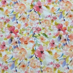 Summer Garden Floral Viscose Challis Fabric - Premium Rayon