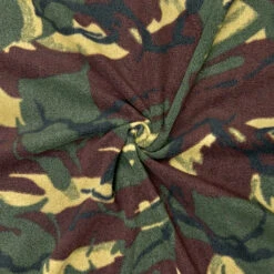 Camouflage Anti-Pill Polar Fleece Fabric - Green Army Print