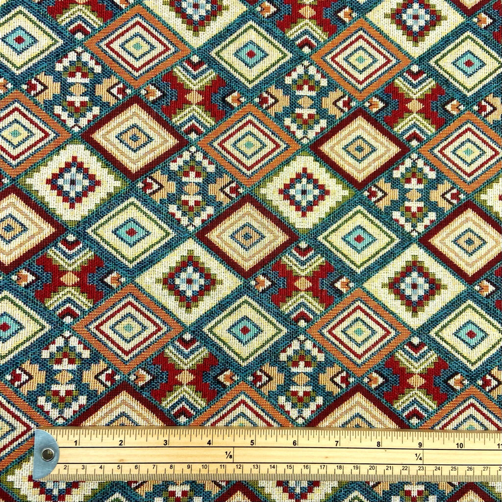Aztec Tapestry Fabric - Premium Woven Geometric Material for Upholstery and Curtains 2 Aztec Tapestry Fabric - Premium Woven Geometric Material for Upholstery and Curtains - Image 2