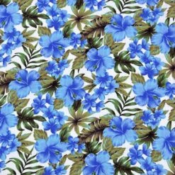 Rose & Hubble Blue Blooms Floral Cotton Poplin Fabric