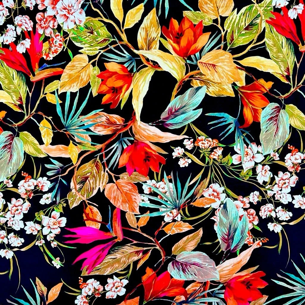 Floral Escape Viscose Challis Fabric 3 Floral Escape Viscose Challis Fabric - Image 3