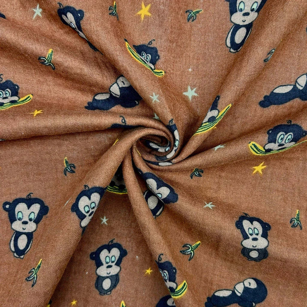 Monkey Print Double Gauze 100% Cotton Fabric for Baby & Apparel 8 Monkey Print Double Gauze 100% Cotton Fabric for Baby & Apparel - Image 8