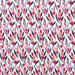 Radiant Blooms Floral Cotton Linen Blend Fabric for Dressmaking