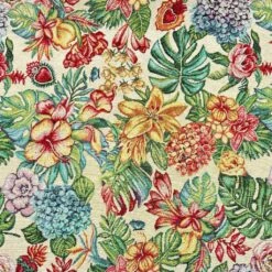 Tropical Floral Tapestry Fabric for Upholstery and Home Decor
