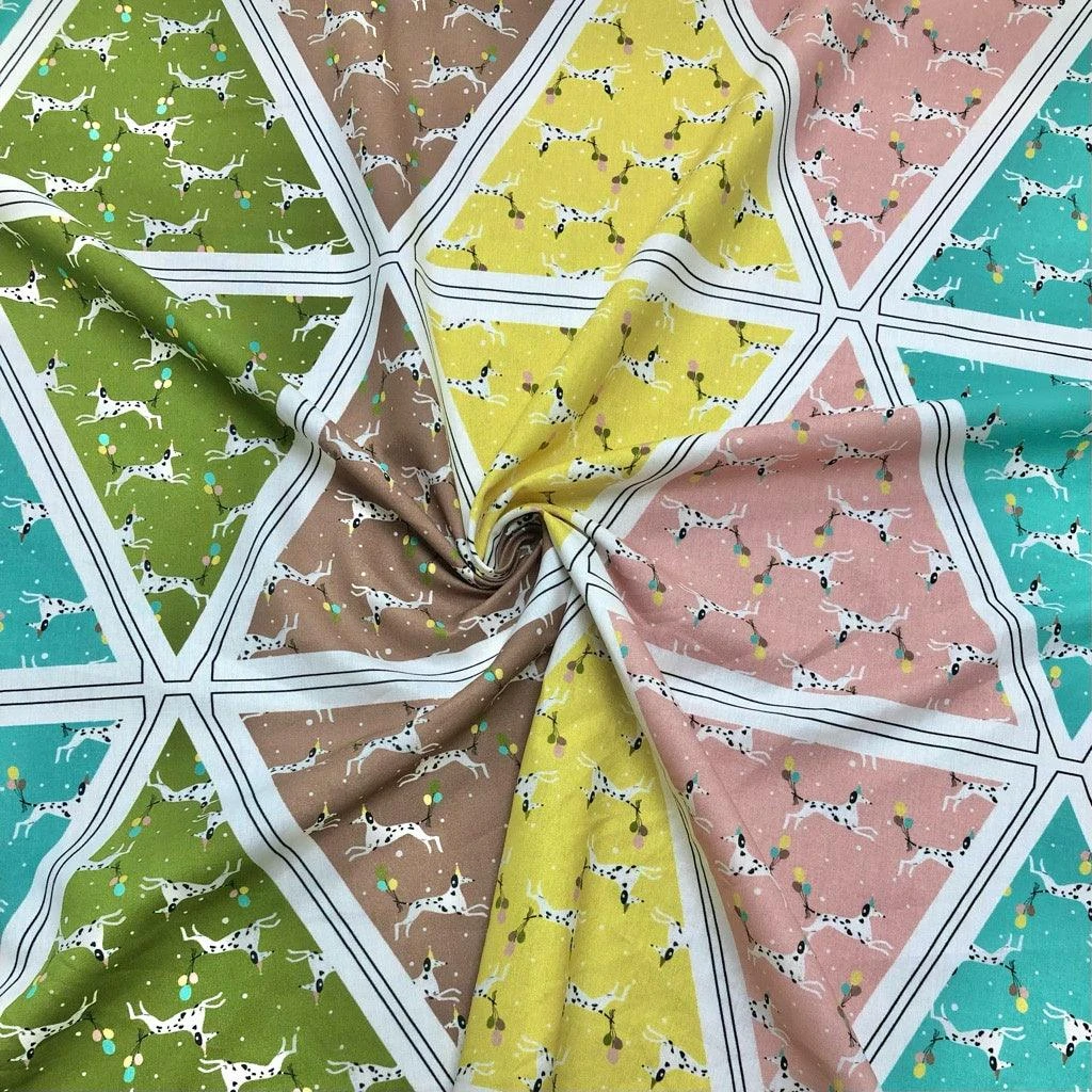 Little Johnny Party Animal Bunting Cotton Fabric - Oeko-Tex Certified 1 Little Johnny Party Animal Bunting Cotton Fabric - Oeko-Tex Certified