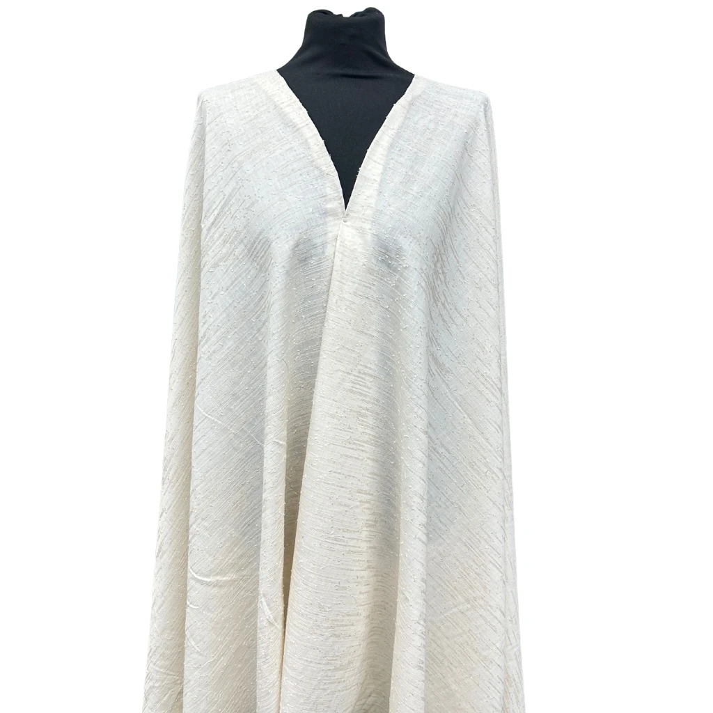 Natural Textured Linen Rayon Cotton Mix Fabric for Dressmaking 4 Natural Textured Linen Rayon Cotton Mix Fabric for Dressmaking - Image 4