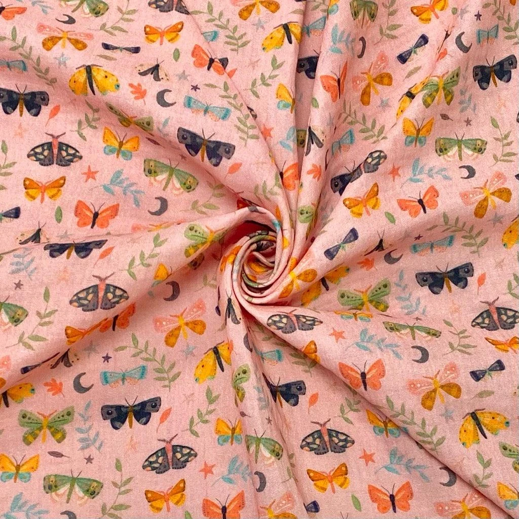 Multicolour Butterfly Print Double Gauze Cotton Muslin Fabric 3 Multicolour Butterfly Print Double Gauze Cotton Muslin Fabric - Image 3