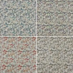 Floral Linen Look Fabric - Vintage Gardens Digital Print Polycotton