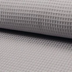 Premium 100% Cotton Waffle Fabric - Oeko-Tex Certified Honeycomb -Pound Fabrics Sale Store Cotton Waffle Fabric Light Grey
